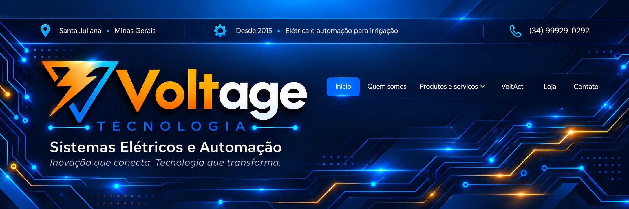Voltage Tecnologia — Sistemas Elétricos e Automação. Inovação que conecta. Tecnologia que transforma.